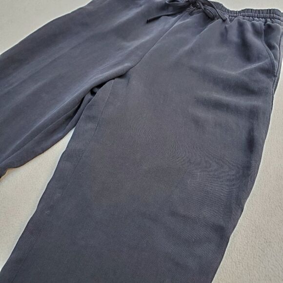 NWOT H&M high waist wide leg cropped black pants - Picture 7 of 11